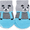 Blue, variant on Cute Cartoon Non-Slip Pet Socks for Dogs and Cats – 4 Pcs Set-Pink Rabbit, Medium