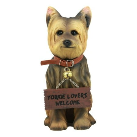 Patio Animal Statues Ebros Yorkie Dog Garden Statue 12.5