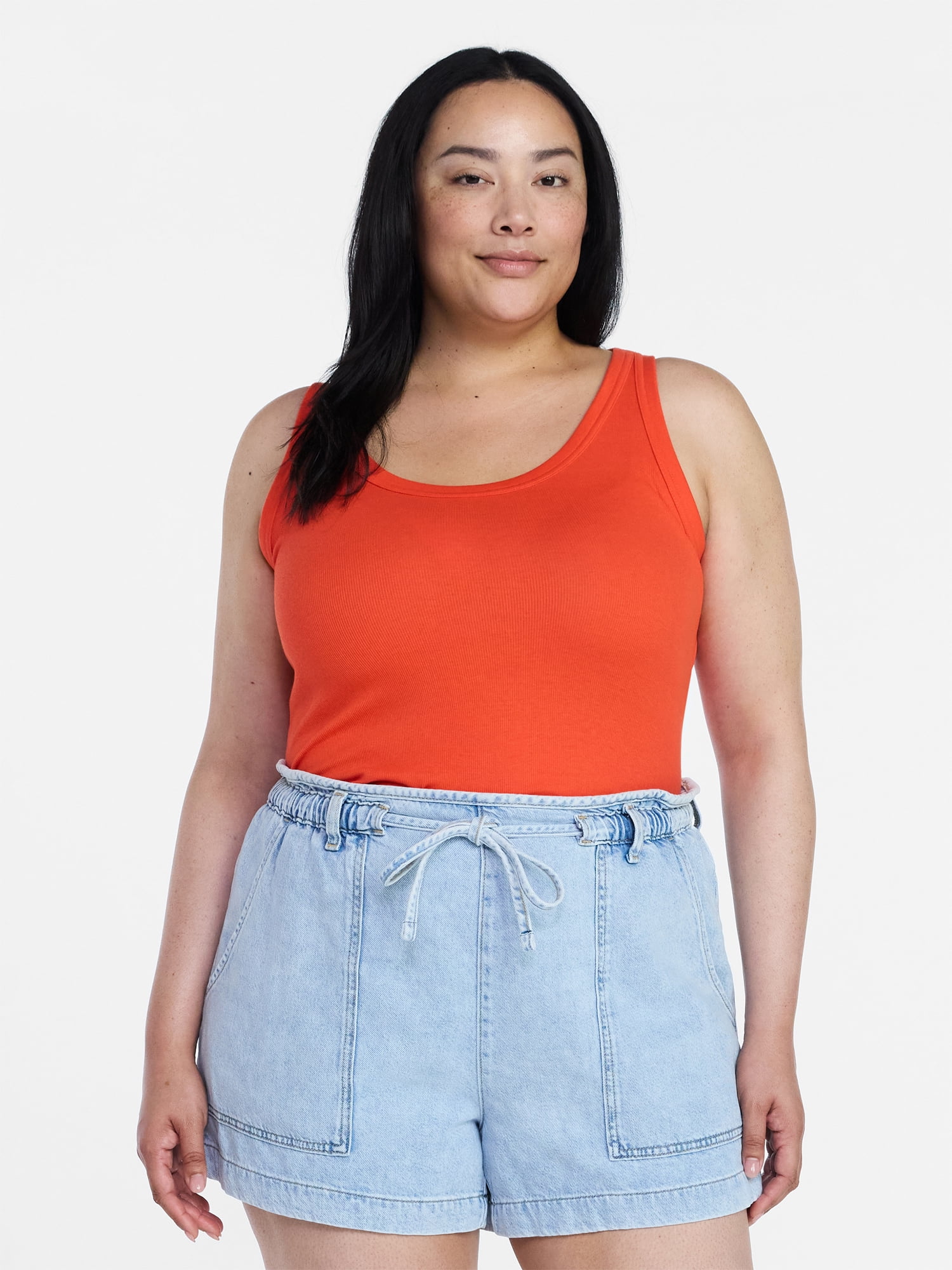 Time and Tru Women's Ribbed Tank Top, Sizes XS-XXXL