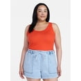 thumbnail image 2 of Time and Tru Women's Ribbed Tank Top, Sizes XS-XXXL, 2 of 6