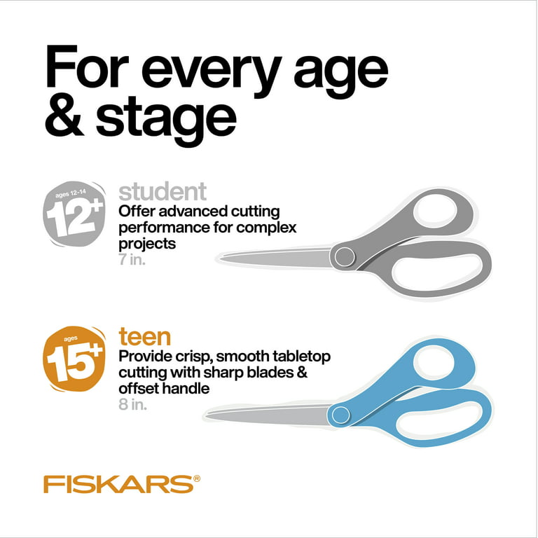 Fiskars Graduate Scissors, 8 inch, Pointed, Scissors for School or Office, Dark Blue
