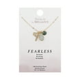 thumbnail image 2 of Believe by Brilliance Women's 14Kt Gold Flash-Plated Genuine Amazonite "Fearless" Multi Charm Pendant Necklace, 18+2" Extender, 2 of 2