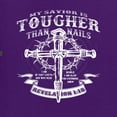 thumbnail image 3 of Wild Bobby, My Savior Is Tougher Than Nails Revelation 1:18, Inspirational Christian, Unisex Crewneck Graphic Sweatshirt, Purple, 3X-Large, 3 of 5
