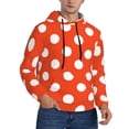 thumbnail image 2 of Salouo Orange And White Polka Dot1 Pattern Men's Fall Hoodie Sweatshirt,Sport Hoodie with Pockets for Men Pullover Casual Hooded Sweatshirt-Large, 2 of 7