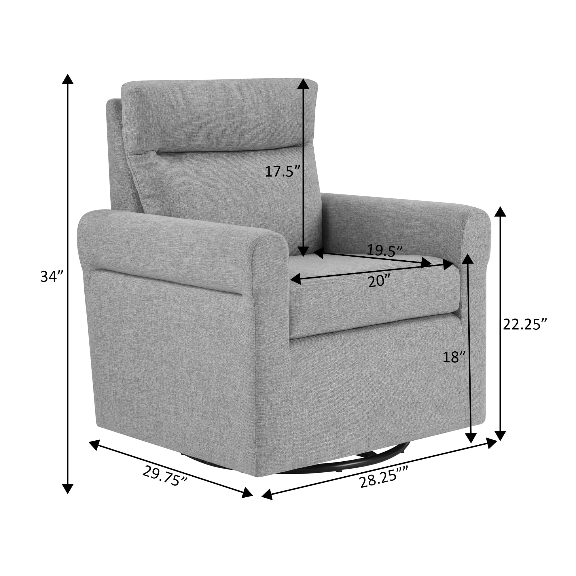 Convenience Concepts Take a Seat Olivia Swivel Accent Armchair, Tan Fabric