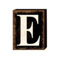 thumbnail image 1 of Black 'E' Wood Block Sign, 1 of 1