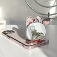 thumbnail image 3 of Funda para iPhone 11 Pro con adorable conejito, soporte oculto, TPU suave, transparente, a prueba de golpes, con espejo 3D y protección para cámara, para mujeres y niñas (azul), 3 of 8
