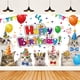 thumbnail image 3 of Fondo de fiesta de animales para niños, decoración de fiesta de cumpleaños con temática de gato y perro, Pancarta, accesorios de fotografía, 3 of 5
