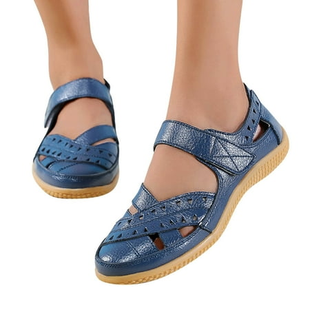 Oyedens Casual Ballet Flats Sandals for Women Hollow Ankle Strap Walking Loafers Work Sneakers Shoes