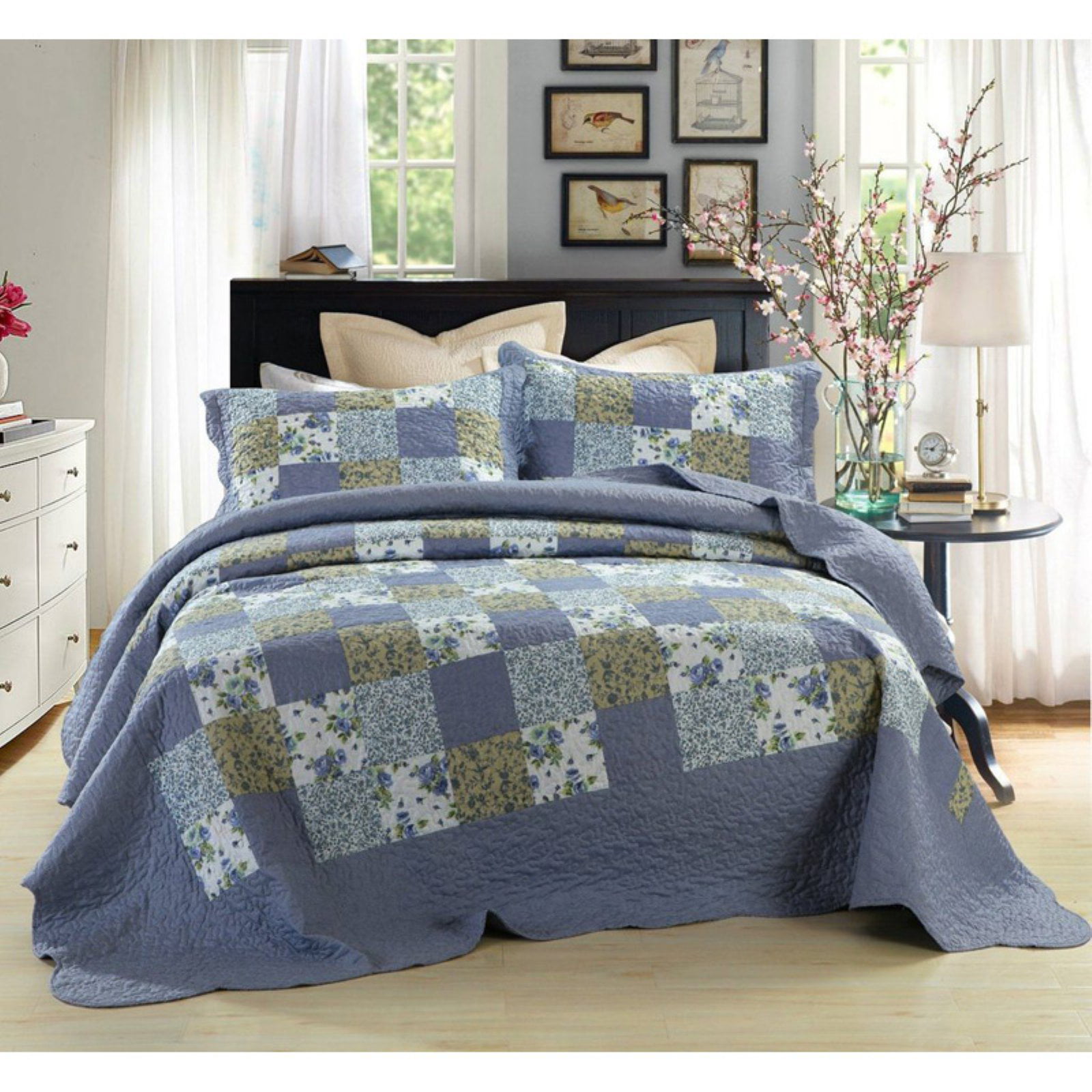 Queen Size Details about   DaDa Bedding Set of 2 Cotton Paisley Leaves Floral Gray Pillow Cases 