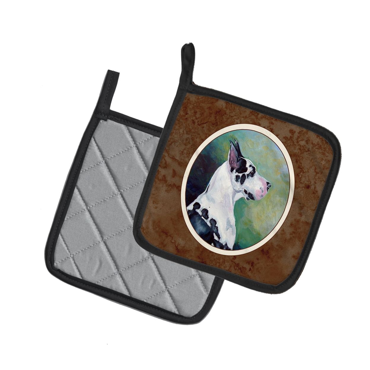 Harlequin Great Dane Pair of Pot Holders