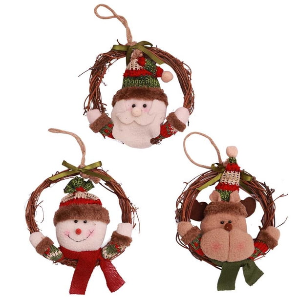 Vine Christmas Tree Doll Navidad Pequeño Papá Noel Muñeco de nieve Reno Juguete Colgar Decoración Pared Ventana Festival Regalo de vacaciones Methold ZHF0196