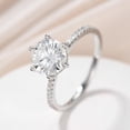 thumbnail image 3 of Oryn Jewelry 2 Ct Round Cut Moissanite Rings – 14K White Gold Plated Bands – Hidden Halo Engagement Jewelry – Valentine Gift Proposal Bands for Women, 3 of 6