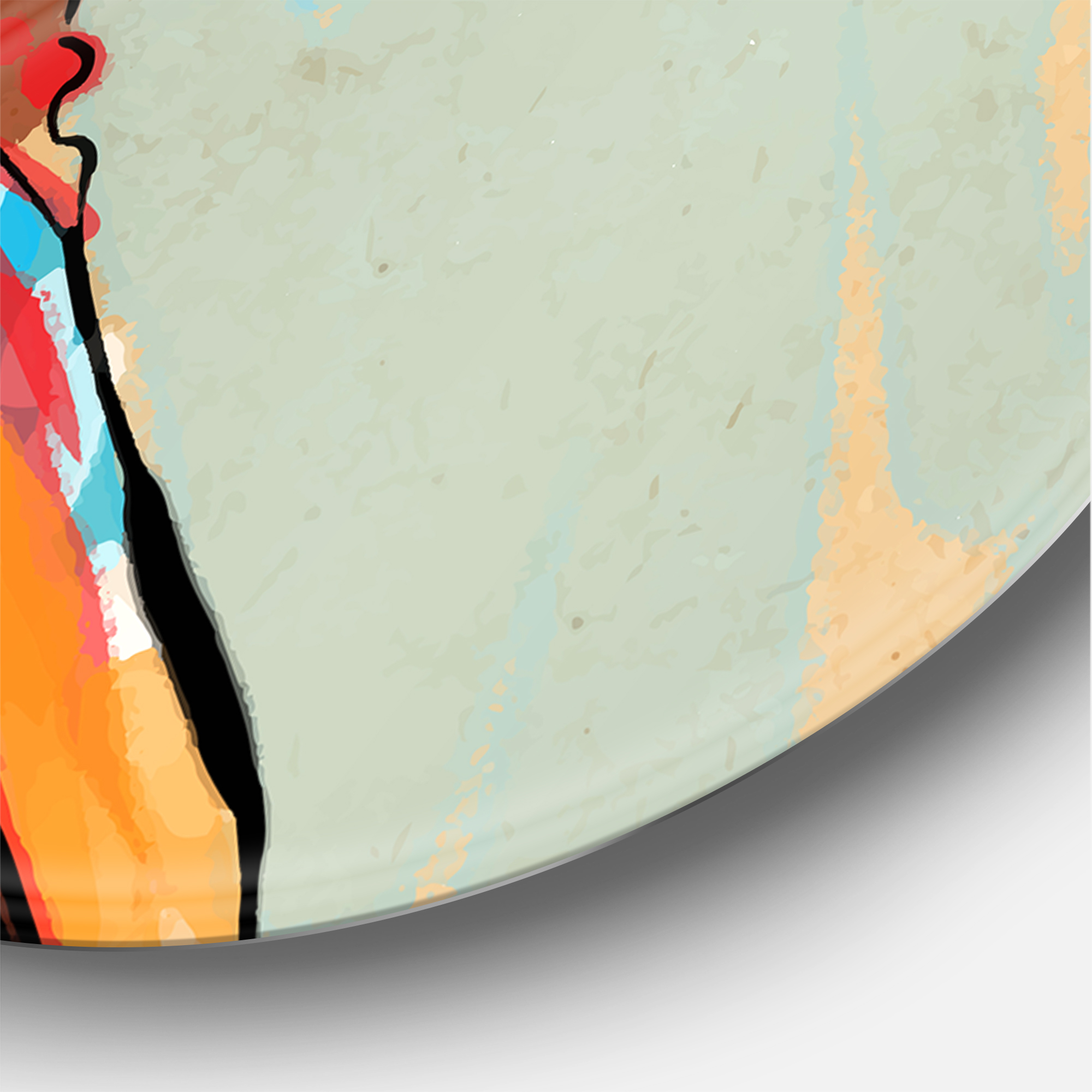 Designart 'Portrait of African American Woman With Turban III' Modern Circle Metal Wall Art 36x36 - Disc of 36
