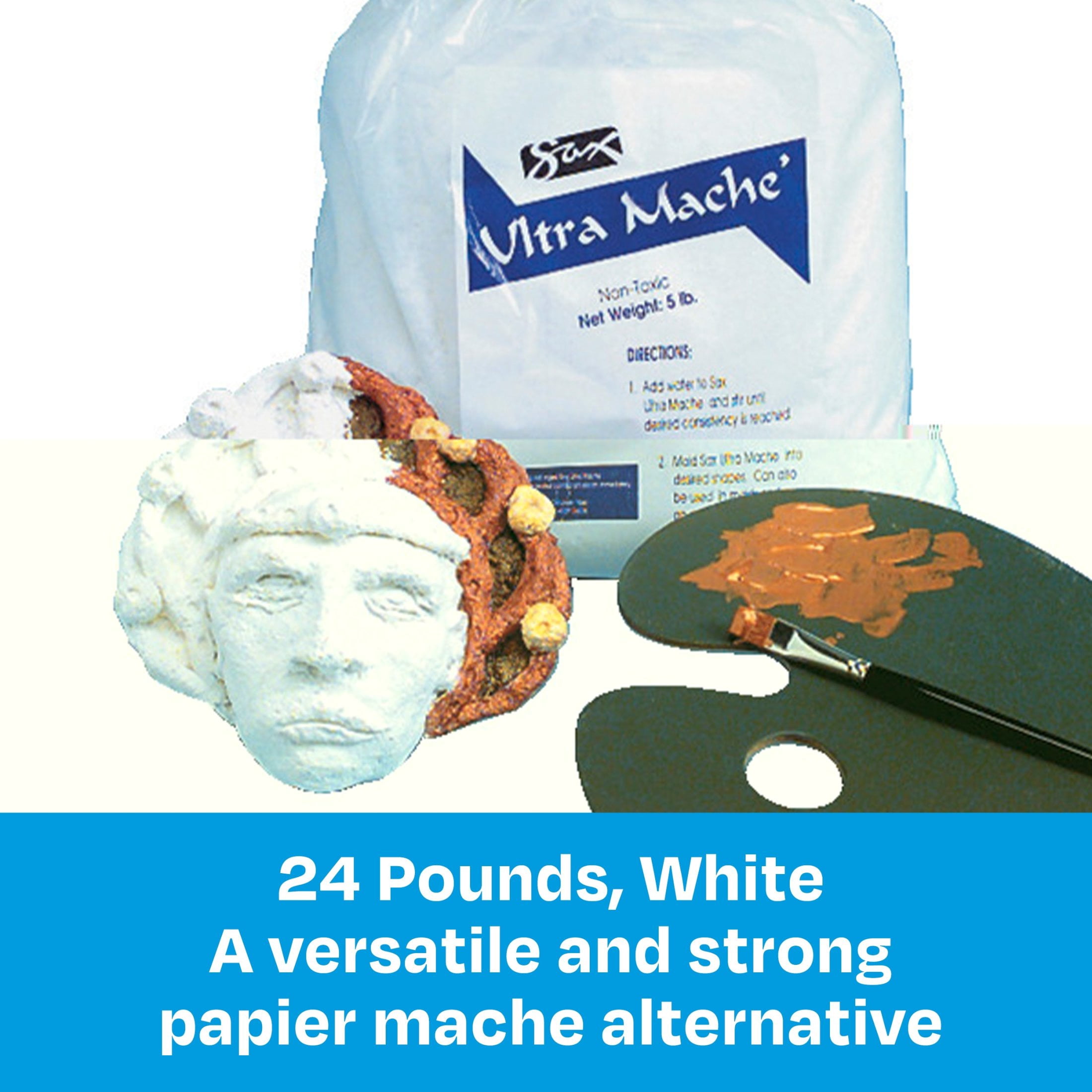 Sax Non-Toxic Ultra Mache - 24 Lbs. - White