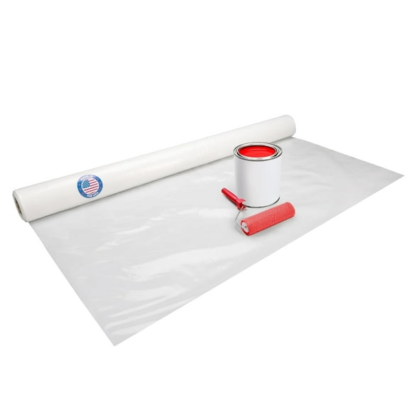 IDL Packaging Plastic Sheeting 4 mil, 6' x 50' (300 sq. ft.) - Thick Semi-Clear Plastic Sheeting for Construction & Painting - Heavy Duty LDPE Film Roll
