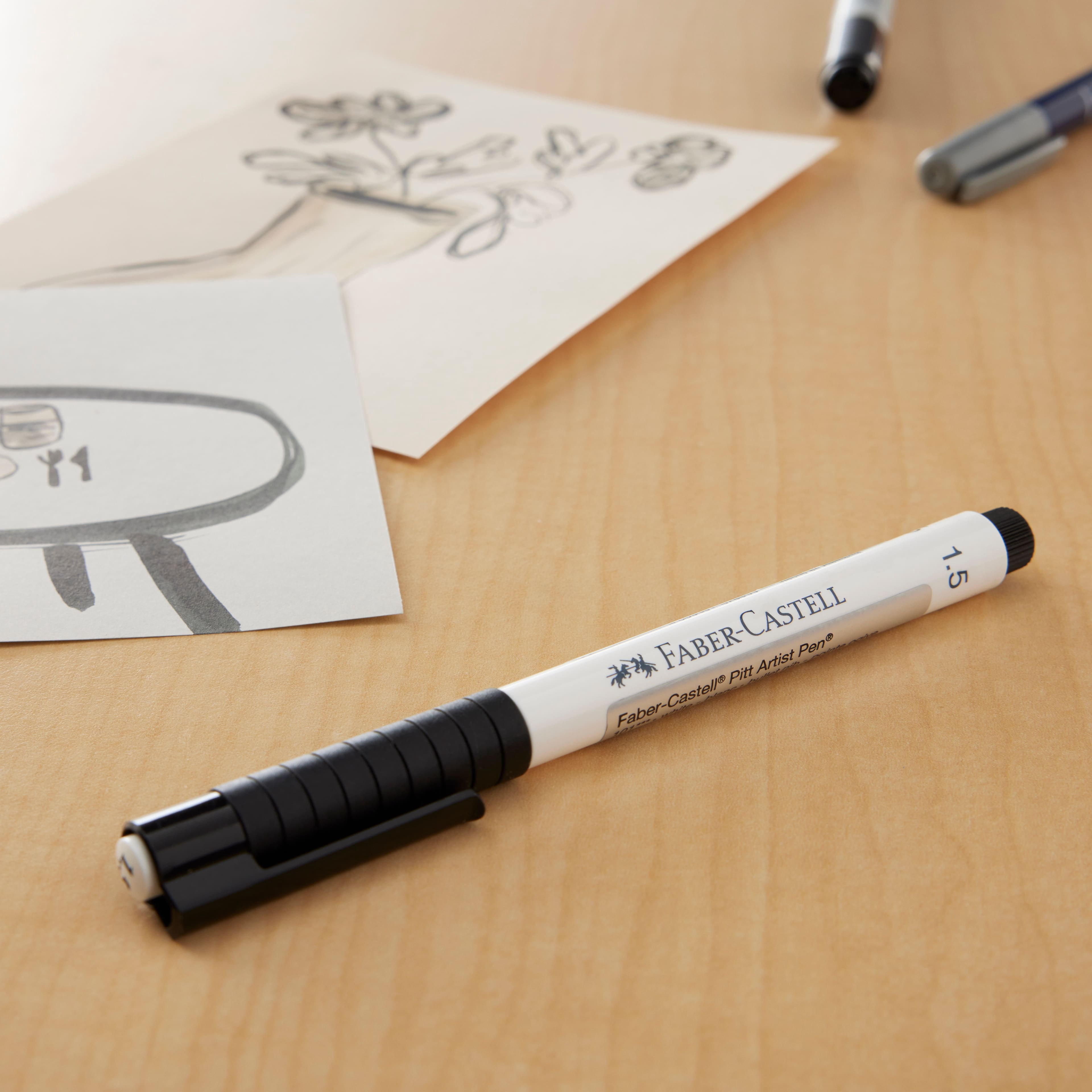 Faber-Castell PITT White Brush Artist Pen, 10 Pack