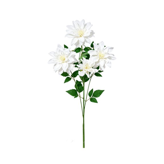 Ouuluon Lifelike Four-Headed Faux Silk Bouquet, 32 inch Floral for Wedding Home High-End Decor