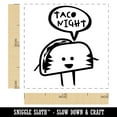 thumbnail image 2 of Taco Night Talking Taco Self-Inking Rubber Stamp Ink Stamper - Pink Ink - Small 1 Inch, 2 of 7
