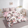 thumbnail image 3 of jejeloiu Cute Cartoon Cow 7-Piece Twin Bedding Sets,Kawaii Milk Cattle Bedding Comforter Set,Pink Gray White Sheet Sets For Girl Teens,Luxury Bedroom Decor Reversible, 3 of 8