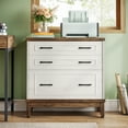 thumbnail image 5 of Tribesigns 3-Drawer File Cabinet, Lateral Filing Cabinet for A4/Letter/Legal Size, Wood Office Storage Cabinet Printer Stand for Home Office, Living Room, White and Walnut, 5 of 8