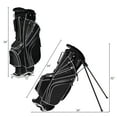 thumbnail image 3 of Gymax Golf Stand Bag 6 Way Divider Golf Carry Bag w/ Straps & 7 Storage Pockets Black, 3 of 10
