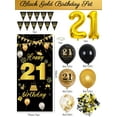 thumbnail image 7 of YANSION 21th Birthday Decorations for Men Women, Black Gold 21th Party Decorations with Banner Flag, Balloons, Confetti, 7 of 7