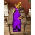 thumbnail image 4 of Table Runners 70 Inches Long Dress Scarves, Halloween Purple Farmhouse Coffee/Dining/Kitchen Table Decor, Holiday Table Runner, Cartoon Castle Bat Plaid Moon Black 13x70 Inch, 4 of 7