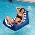 thumbnail image 3 of Big Joe Captain's Float No Inflation Needed Pool Lounger, American Nautical Stripe Double Sided Mesh, Quick Draining Fabric, 3 feet, 3 of 8