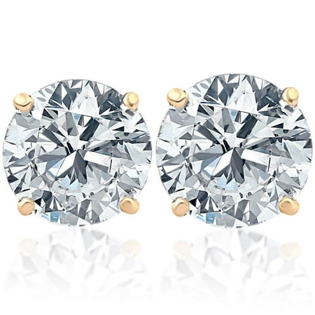 Pompeii 1 1/2Ct TW Diamond Studs in 14k White or Yellow Gold Lab Grown (FG,VS)
