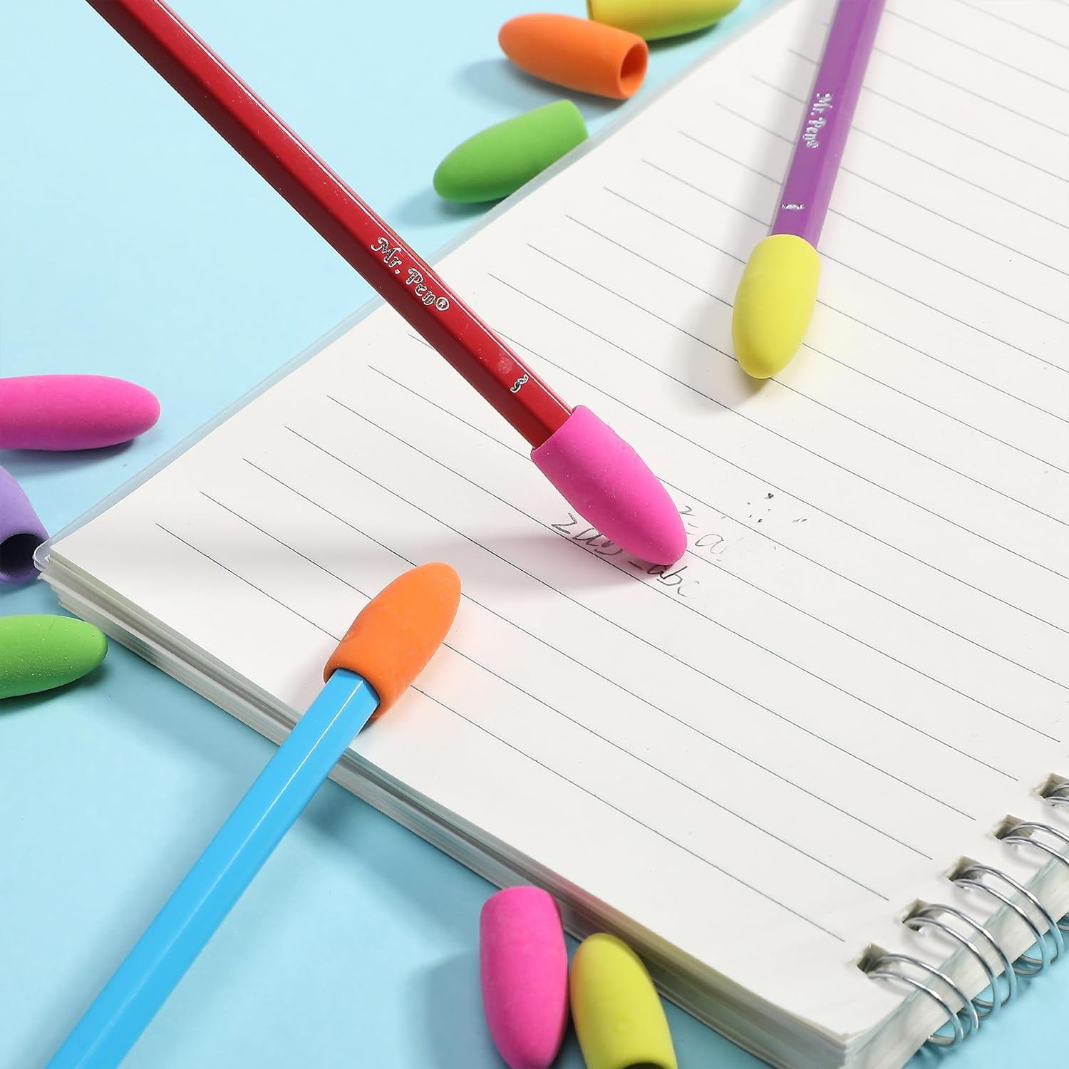 Mr. Pen- Pencil Erasers Toppers, 120 Pack, Colorful, Erasers for Pencils