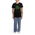 thumbnail image 4 of CafePress - Shamrock1 Women's Dark Pajamas - Women's Short Sleeve Print T-Shirt and Pants Dark Cotton Pajama Set, 4 of 7