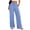 Blue, variant on Yungyresw Gingham Pants Women Elastic Drawstring Waist Lightweight Casual Pants Straight Wide Leg Plaid Lounge Trousers Deep Green L
