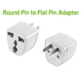 thumbnail image 7 of Cellet USA, Canada, Mexico, Japan Travel Plug Power Adapter Round Pin (EU/UK/Korea/China/AU) to Flat (USA) Pin, 2 Pack, White, 7 of 7