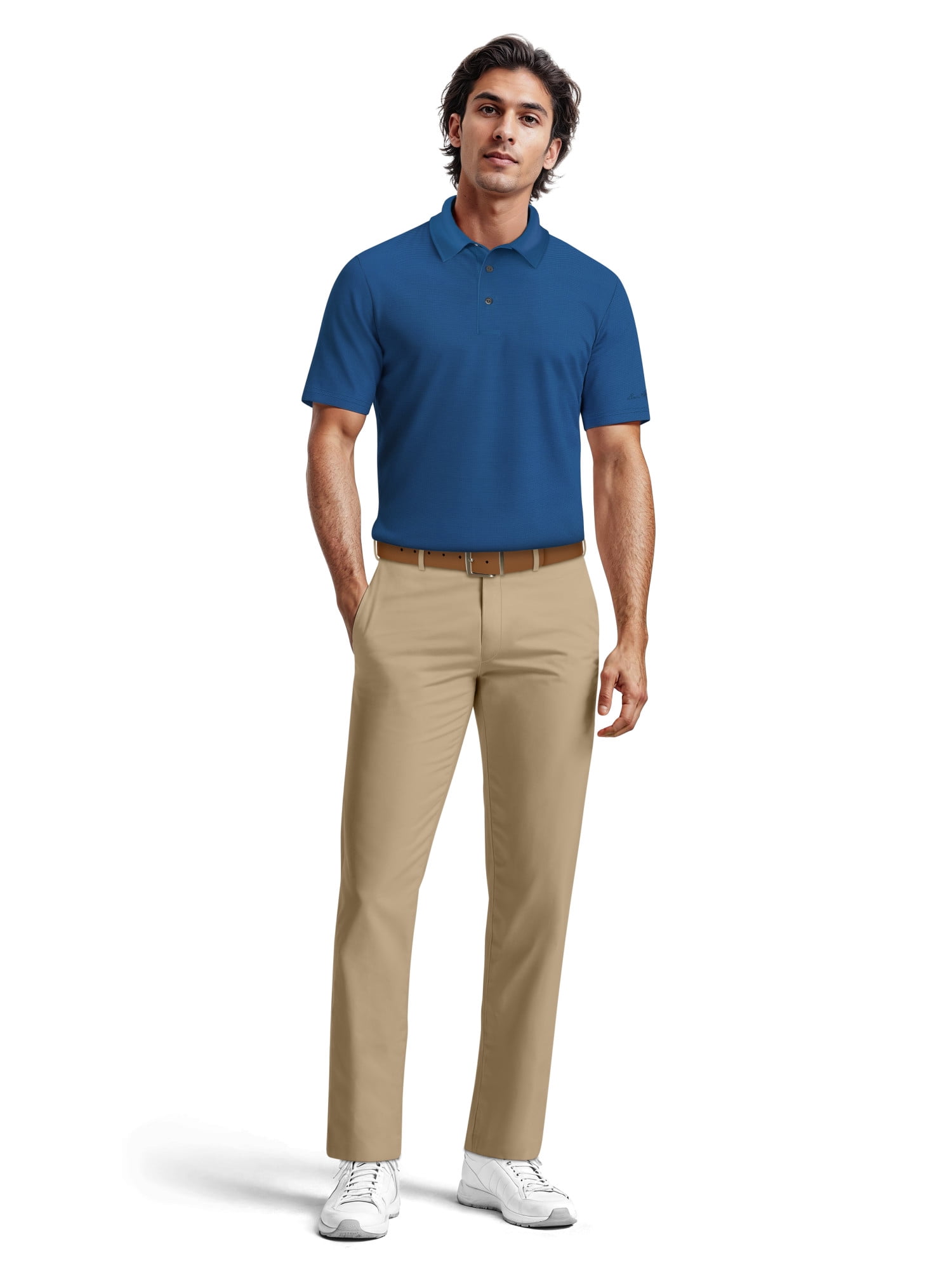 Ben Hogan Men's & Big Men's Performance Solid Polo Shirt with Short Sleeves, Sizes S-5XL
