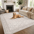 thumbnail image 6 of Licolica Non Slip Washable Area Rug Low Pile Vintage Rug for Living Room Bedroom Dining Room, Ivory, 6'x9', 6 of 11