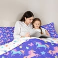 thumbnail image 5 of Castle Fairy Cartoon Unicorn Full Size Comforter Sets,Colorful Stars Print Bedding Sets, 5 of 8