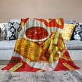 thumbnail image 2 of Creowell Custom Chicken Nuggets French Fries Blanket Throw Super Soft and Cozy Blankets for Home Decoration, Couch, Bed, Sofa Small for Kids for All Seasons  60x80in, 2 of 6