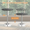 thumbnail image 6 of Giantex Round Bar & Pub Table, Height Adjustable Bistro Table w/Faux Marble Top, 360° Swivel Cocktail Table, 6 of 8