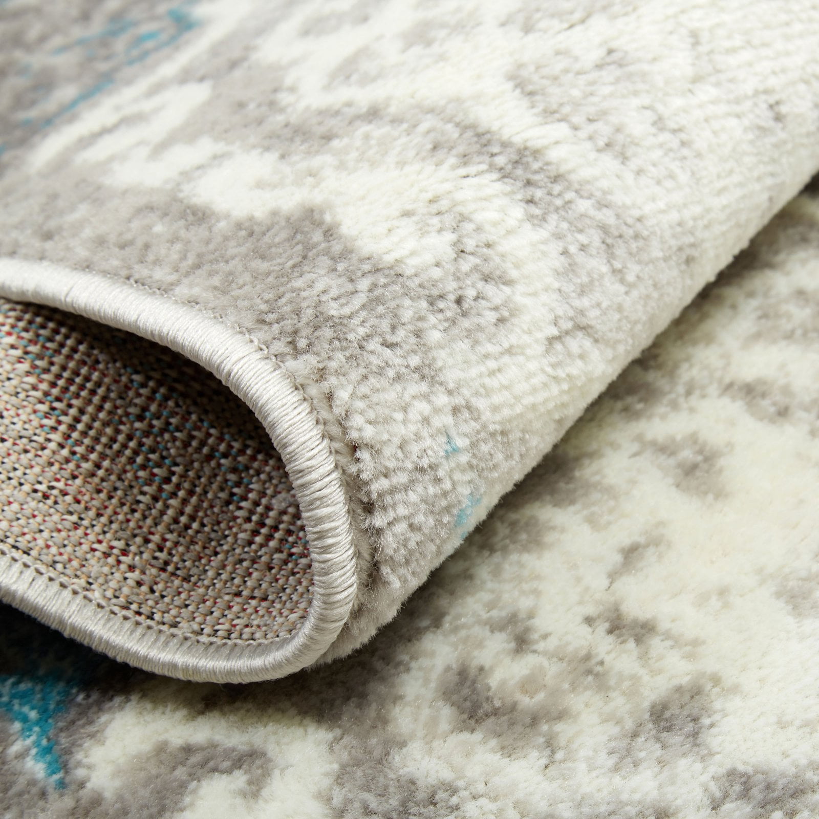 Home Dynamix Boho Andorra Transitional Damask Area Rug, Grey/Blue, 6'6"x9'6"