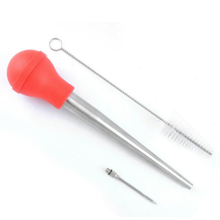 Turkey Baster for Cooking, Stainless Steel Turkey Baster Syringe, Red