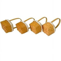 WEUVEB Handwoven Brown Wood Basket for Fruit, Bread, Flower Storage - , Elegant, Multipurpose Organizer
