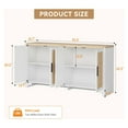thumbnail image 2 of Four Door Storage Cabinet, Natural Rattan Side Table for Dining Room, Bohemian Style Coffee Table for Living Room, Oak Entryway Console Table, 2 of 7