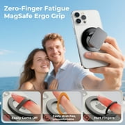 Dual-Side for Magsafe Phone Grip with Magnetic Phone Stand, Magnet Ring Holder for iPhone 16/15/14/13/12 Pro Max Series Magsafe Case, Strong Magnetic Car Mount, Gym Phone Holder