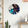 thumbnail image 5 of A 10-inch 2D flat "Fish School" themed wooden silent wall clock is an excellent choice for Halloween/Easter/Christmas gifts and is suitable for modern home decoration art., 5 of 7