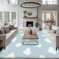 thumbnail image 3 of 6'x9' Area Rugs, Clouds Indoor Outdoor Area Rug for Living Room Bedroom, Cartoon Blue Sky Minimalist Aesthetic Washable Bathroom Rugs Kitchen Floor Carpet Mats Home Decor Aesthetic, 3 of 8