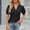 Black, variant on LSLJS Women's Summer Solid Lace V-neck Bubble Short Sleeve Solid T-shirt Top, Gifts for Women