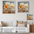 thumbnail image 4 of Designart "Peach Buttercups love expression II" Floral Floater Framed Wall Decor, 4 of 7