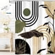 thumbnail image 1 of Dznils Cortina de Ducha Boho con Ganchos, Cortina de Baño de Tela Abstracta Moderna, 72" x 72", Negro, 1 of 9