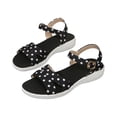 thumbnail image 6 of Women's Polka Dot Sandals, Low Heel Open Toe Wedge, Breathable, Summer Casual Beach Shoes Lightweight Women Sandals 38, 6 of 8